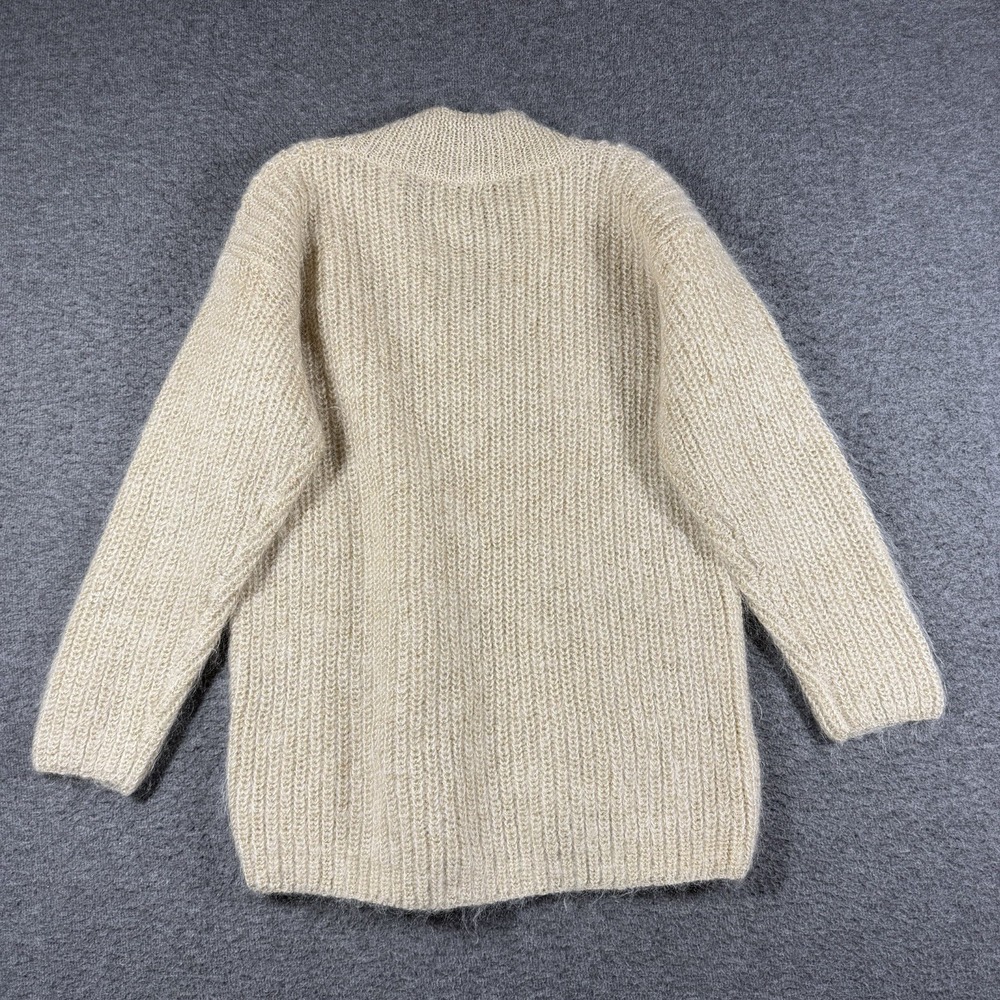 Vintage Casual Corner Mohair Blend Sweater Tunic Womens Small S Ivory Gold View 6